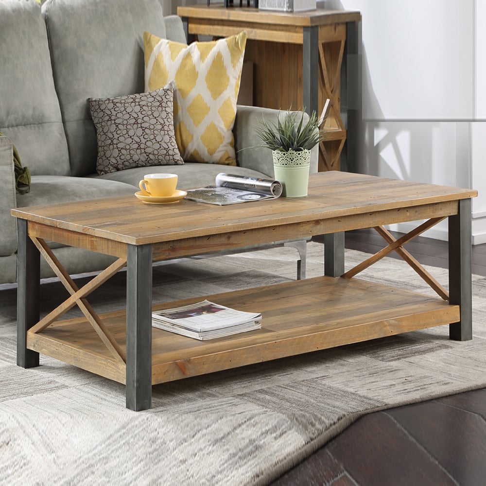 Utica Large Wooden Rectangular Coffee Table In Satin Lacquer