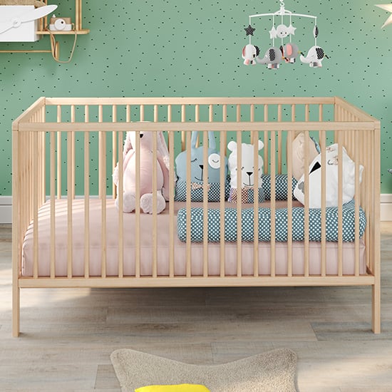 Uvatera Wooden Baby Cot With Slatted Frame In Beech_2