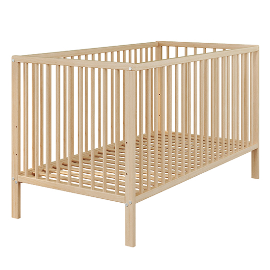 Uvatera Wooden Baby Cot With Slatted Frame In Beech_6