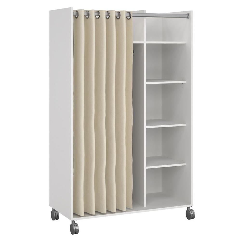 Uxbridge Wooden Open Wardrobe With 6 Shelves In White