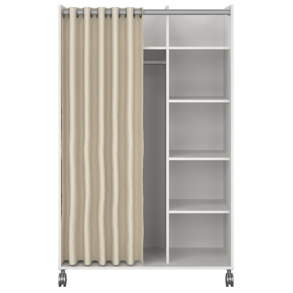Uxbridge Wooden Open Wardrobe With 6 Shelves In White