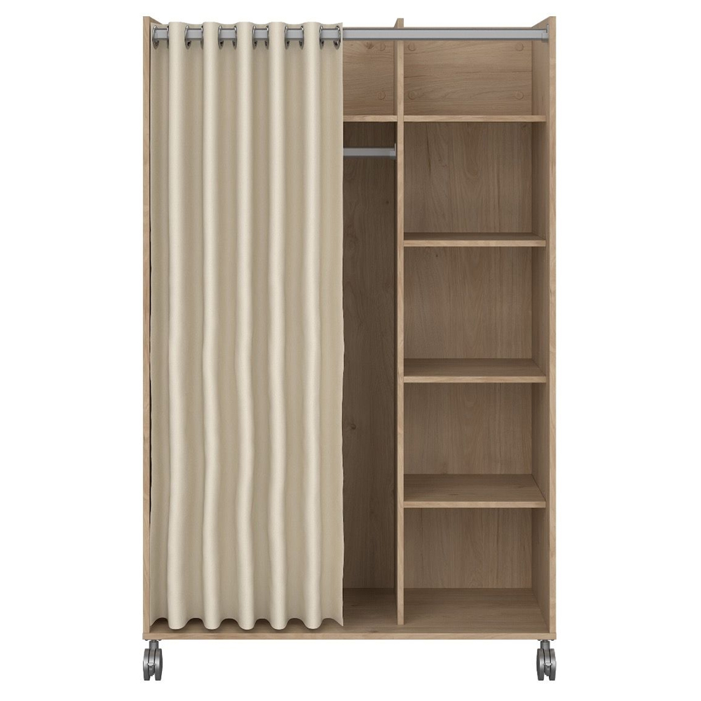 Uxbridge Wooden Open Wardrobe With 6 Shelves In Jackson Hickory Oak