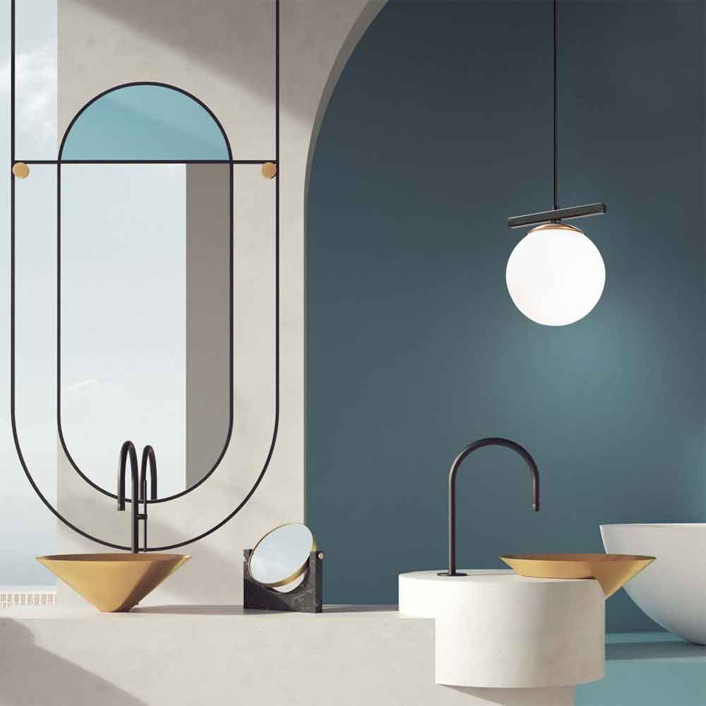 Uzum Iron Ceiling Pendant Light in Gold and White
