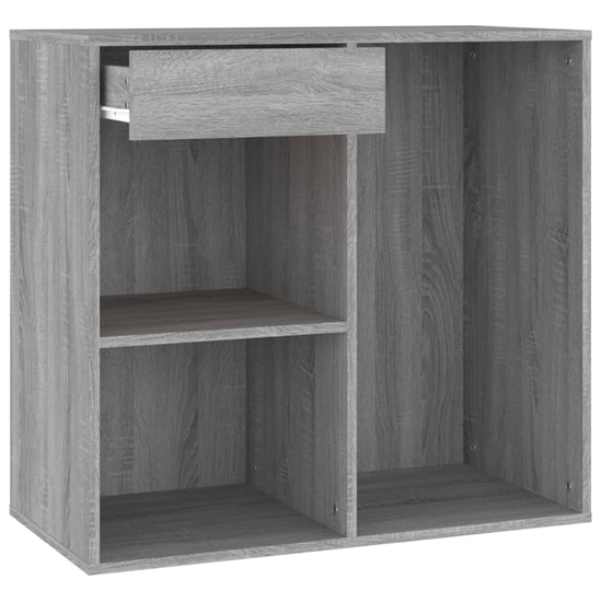 Vachel Wooden Dressing Table In Grey Sonoma Oak With LED Lights