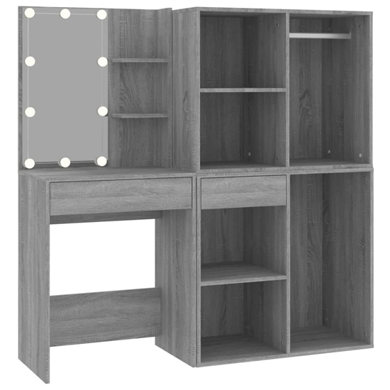 Vadim Wooden Dressing Table In Grey Sonoma Oak With LED Lights_3