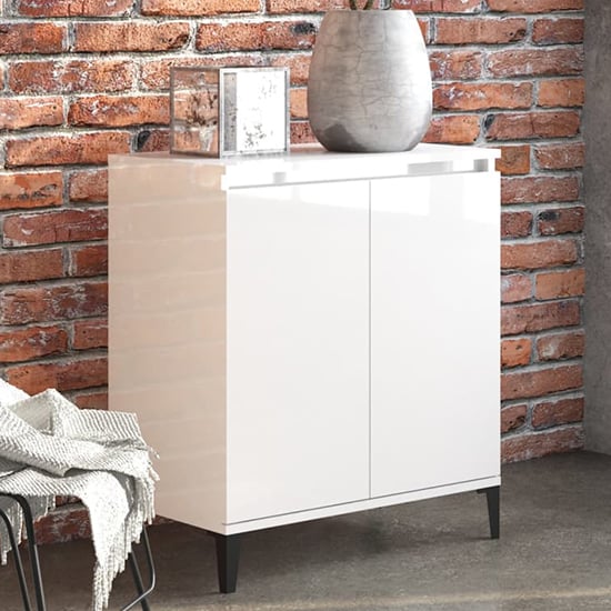 Vaeda High Gloss Sideboard With 2 Doors In White