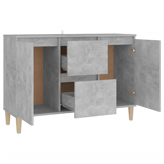 Vaeda Wooden Sideboard With 2 Doors 2 Drawer In Concrete Effect