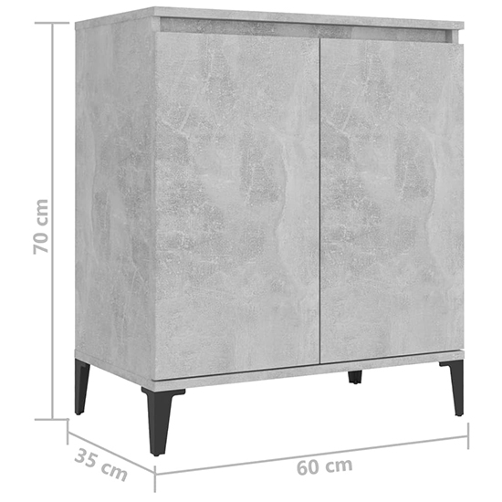 Vaeda Wooden Sideboard With 2 Doors In Concrete Effect