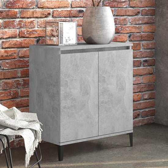 Photo of Vaeda wooden sideboard with 2 doors in concrete effect