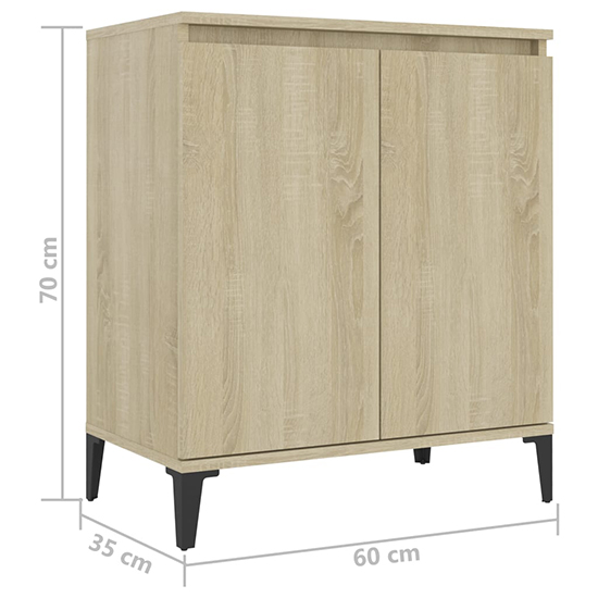 Vaeda Wooden Sideboard With 2 Doors In Sonoma Oak