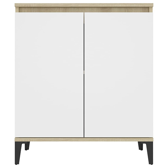 Vaeda Wooden Sideboard With 2 Doors In White And Sonoma Oak_4
