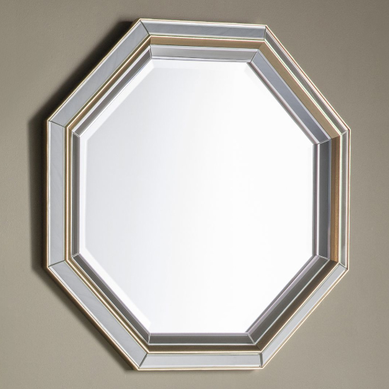 Read more about Vague octagon wall mirror in gold frame