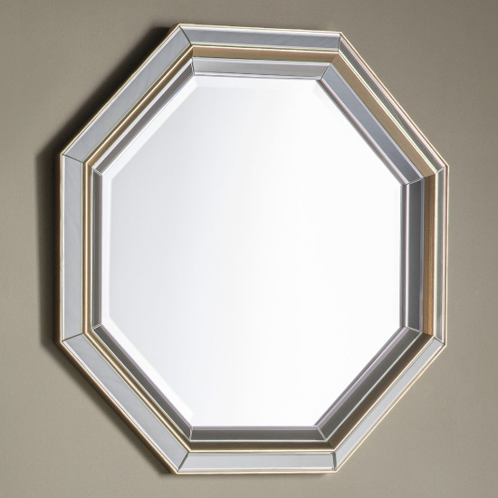 Vague Octagon Wall Mirror In Gold Frame Furniture in Fashion