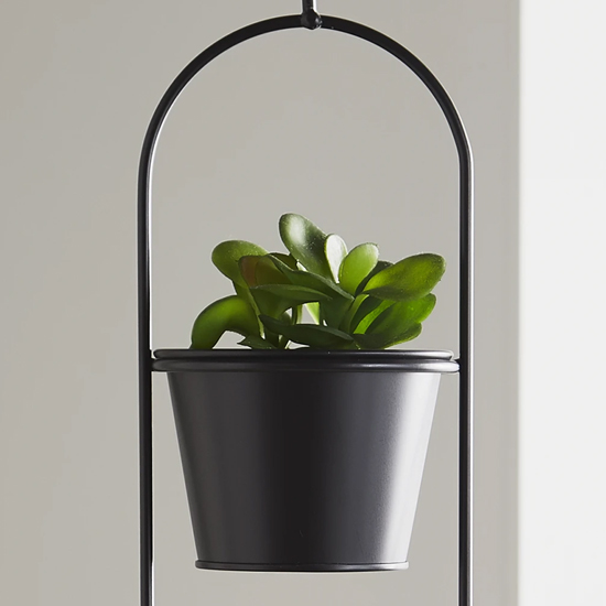 Vail Small Metal Duo Hanging Plant Holder In Black Furniture in Fashion
