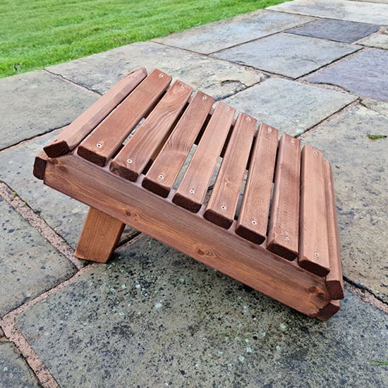 Product photograph of Vail Timber Garden Footstool In Brown from Furniture in Fashion