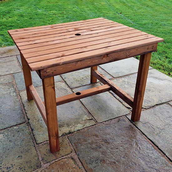 Product photograph of Vail Timber Garden Dining Table Small Rectangular In Brown from Furniture in Fashion