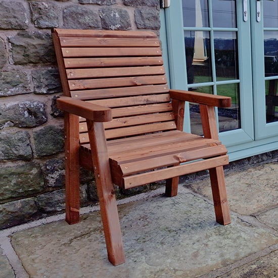 Product photograph of Vail Timber Garden Seating Chair In Brown from Furniture in Fashion