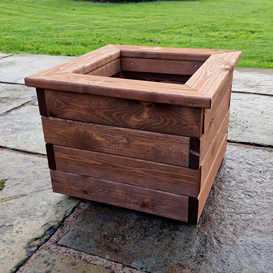 Read more about Vail timber planter small square in brown