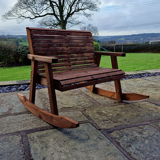 Photo of Vail timber rocking bench in brown