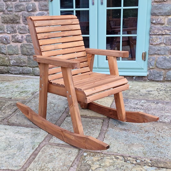 Product photograph of Vail Timber Rocking Chair In Brown from Furniture in Fashion
