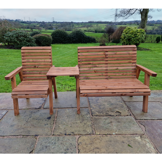 Vail Timber Square 1 Seater And 2 Seater Trio Set In Brown