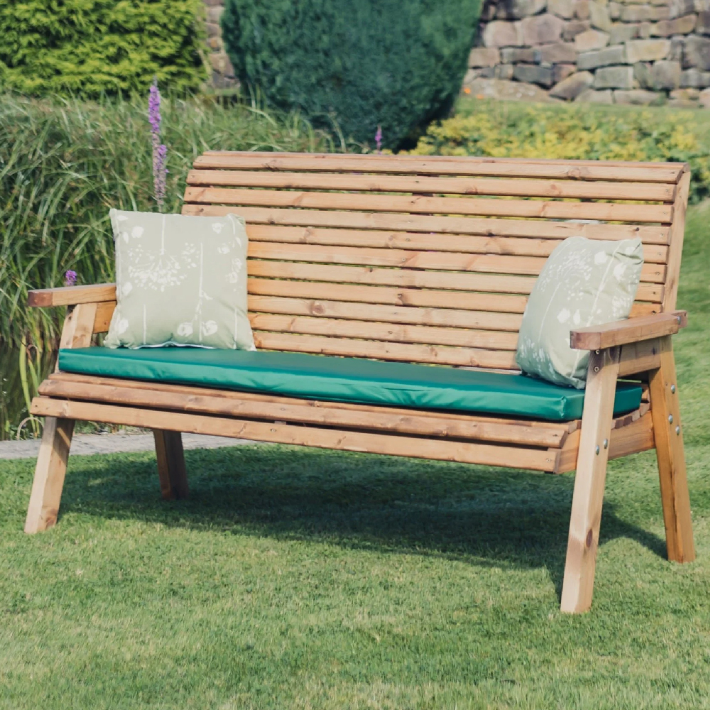 Vail Wooden Garden 3 Seater Bench In Natural