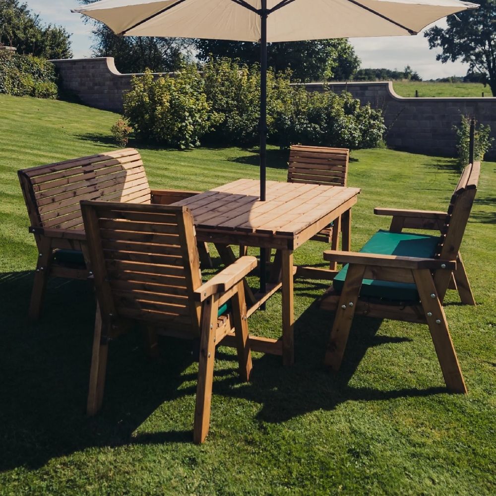Vail Wooden Garden 8 Seater Dining Table Set In Natural
