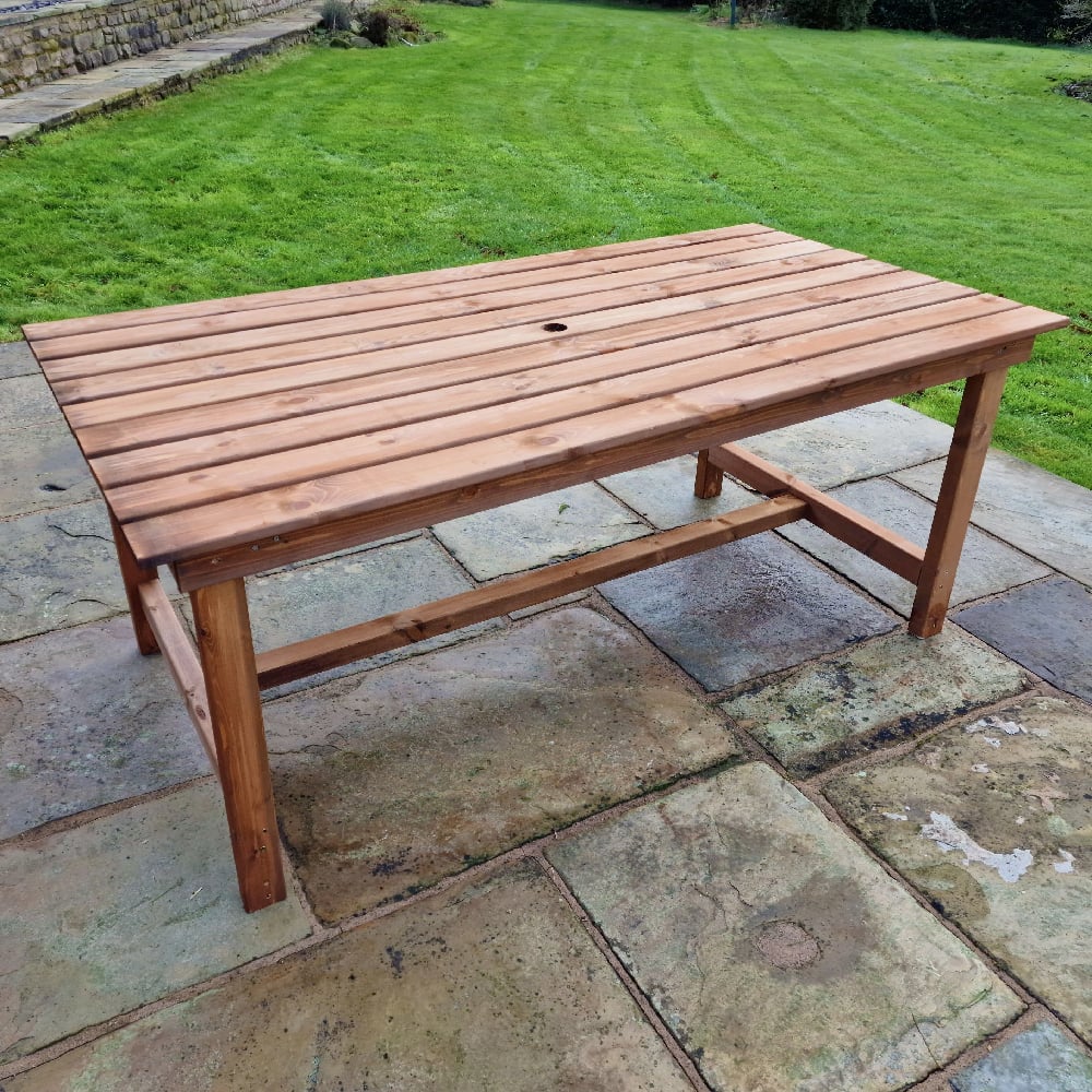 vail wooden garden rectangular dining table in natural