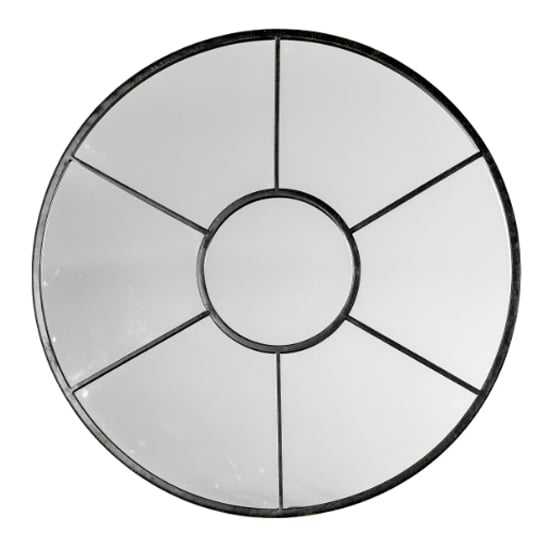 Product photograph of Valance Round Wall Mirror In Black Frame from Furniture in Fashion