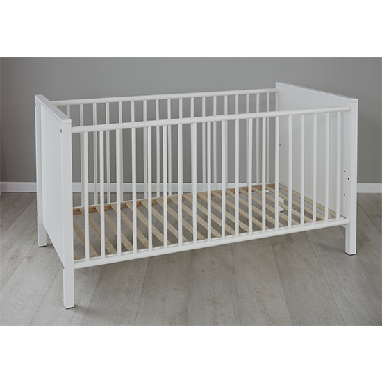 Valdo Wooden Baby Cot Bed In White FiF