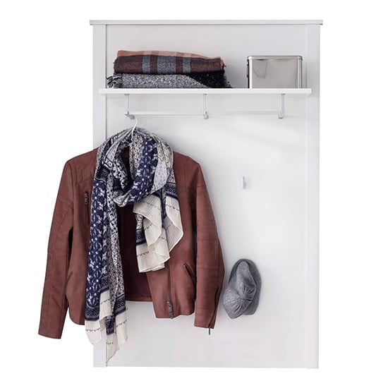 Valdo Wooden Coat Rack Panel In White_2