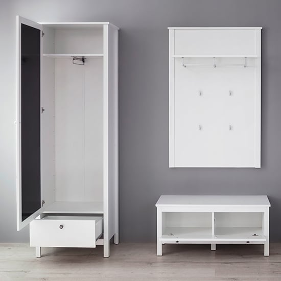 Valdo Wooden Hallway Furniture Set 8 In White_2