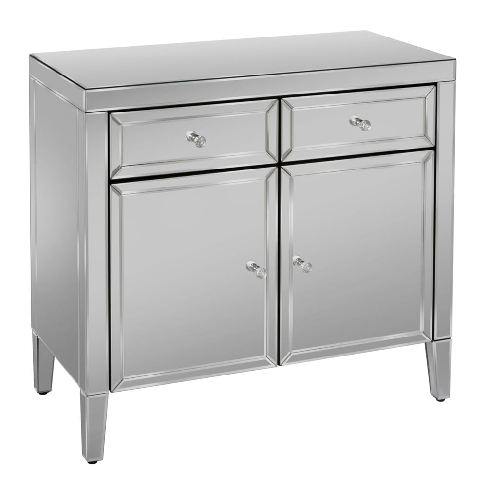 Valence Mirrored Sideboard With 2 Doors 2 Drawers In Silver