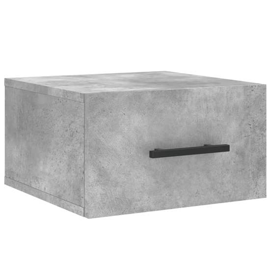 Valence Wall Hung Wooden Bedside Cabinet In Concrete Effect