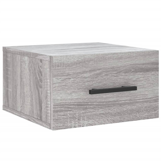Valence Wall Hung Wooden Bedside Cabinet In Grey Sonoma Oak