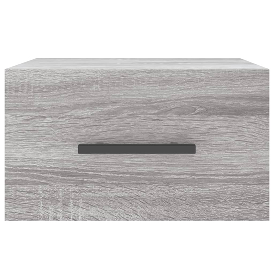 Valence Wall Hung Wooden Bedside Cabinet In Grey Sonoma Oak