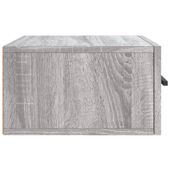 Valence Wall Hung Wooden Bedside Cabinet In Grey Sonoma Oak