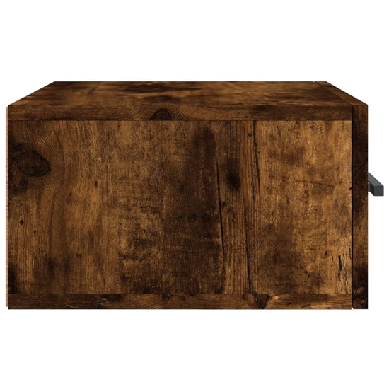 Valence Wall Hung Wooden Bedside Cabinet In Smoked Oak