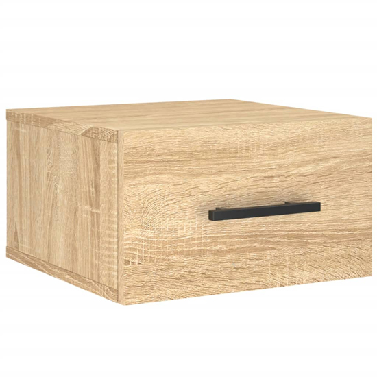 Valence Wall Hung Wooden Bedside Cabinet In Sonoma Oak