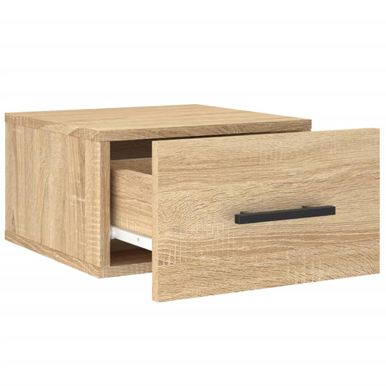 Valence Wall Hung Wooden Bedside Cabinet In Sonoma Oak