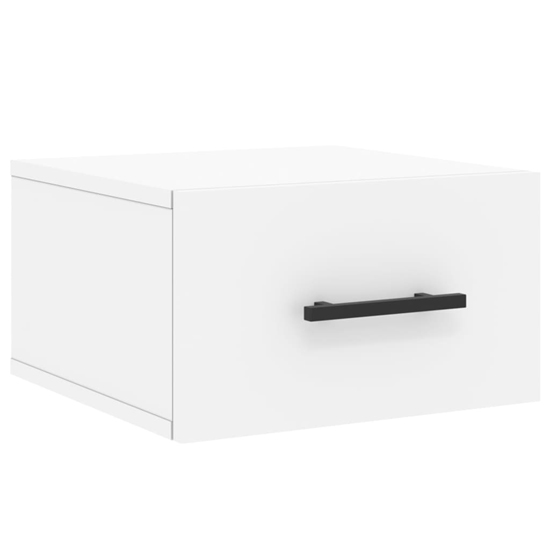 Valence Wall Hung Wooden Bedside Cabinet In White
