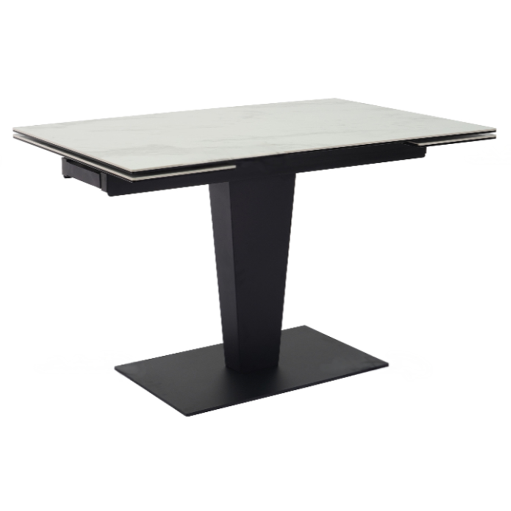 Valencia Ceramic Marble Extending Dining Table In White