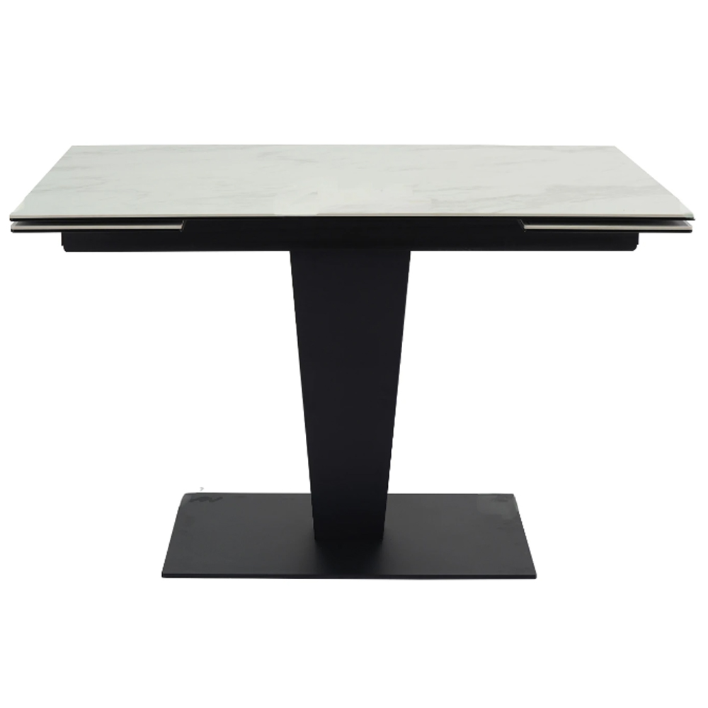 Valencia Ceramic Marble Extending Dining Table In White