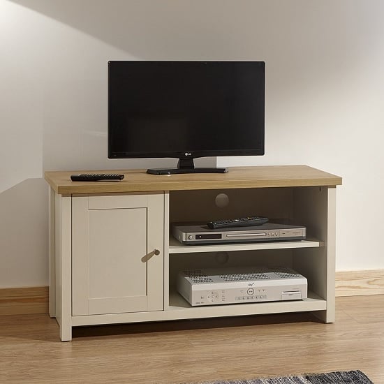 Valencia Wooden Small Tv Stand In Cream With 1 Door