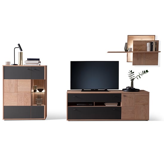 Valencia LED Living Room Furniture Set 2 In Oak And Anthracite_2