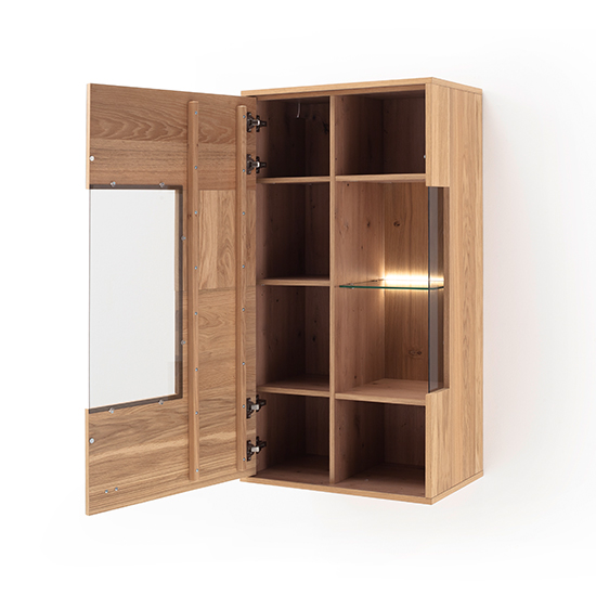 Valencia LED Wall Storage Cabinet In Bianco Oak And Anthracite_4