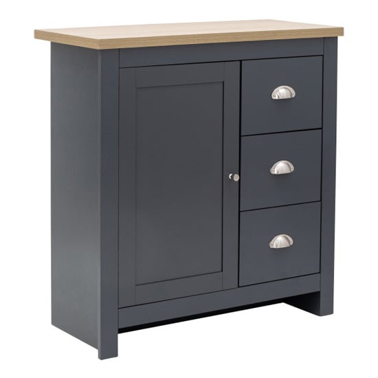 Loftus Wooden 3 Drawers Storage Unit In Slate Blue And Oak_3