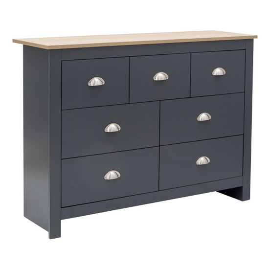 Loftus Wooden Chest Of Drawers Wide In Salte Blue And Oak_3