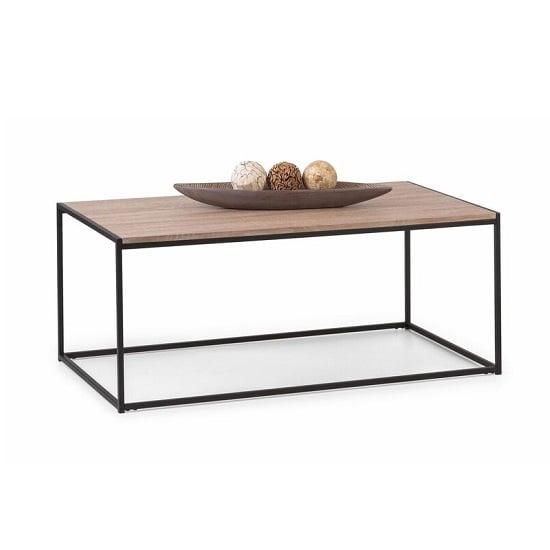 Photo of Tacita coffee table in sonoma oak and black metal frame