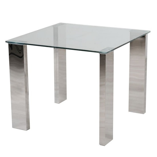 Valencie Glass Dining Table Square In Clear Furniture in Fashion